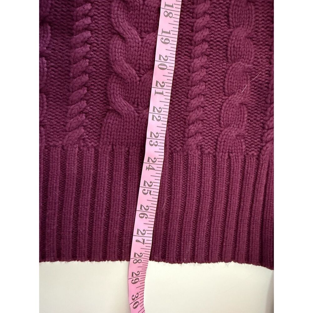 Banana Republic Chunky Cable Knit Merino Wool Cashmere Sweater Turtleneck Large - Picture 13 of 13